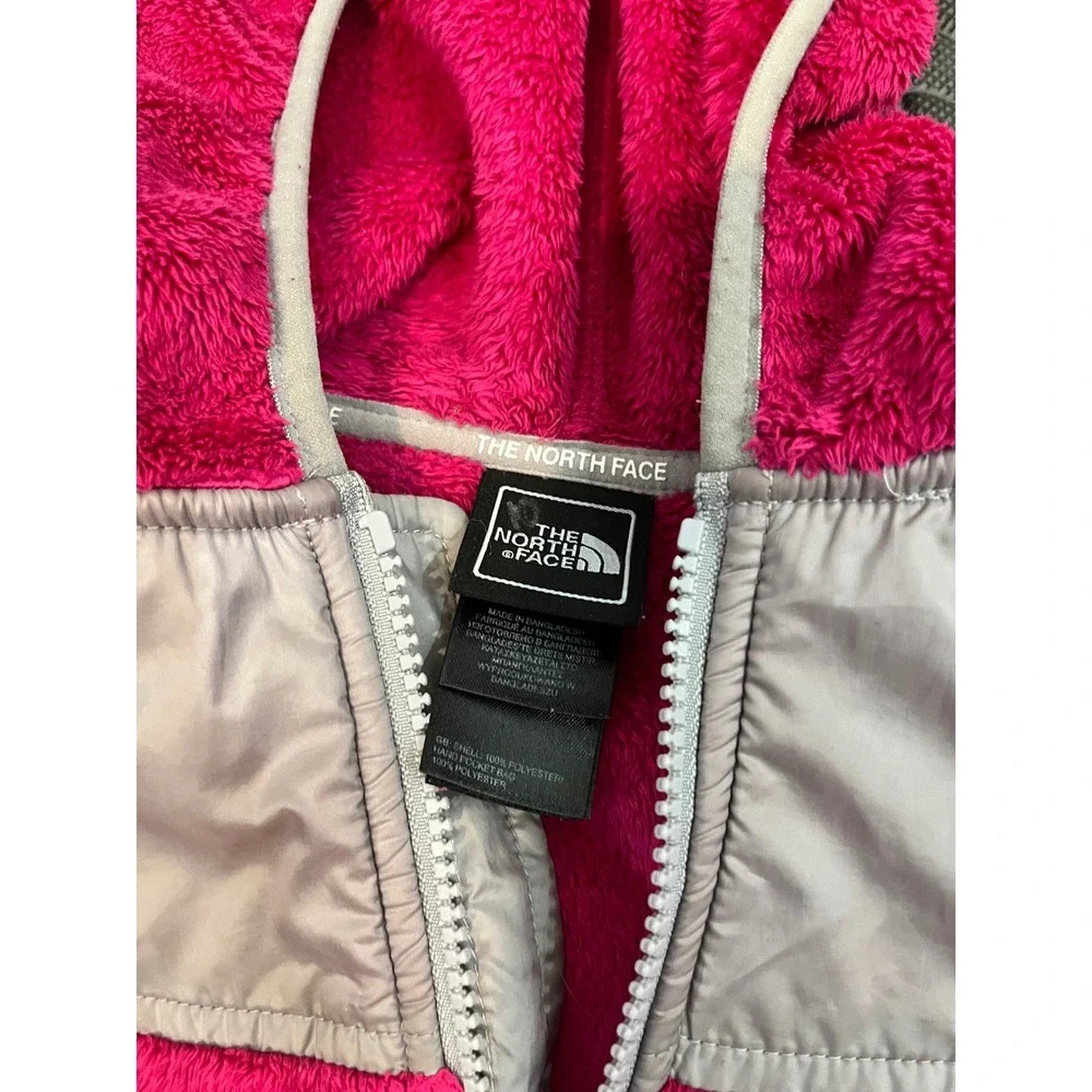 The North Face Fleece Hoodie Girls S 7/8 Pink Full Zip Hooded Jacket